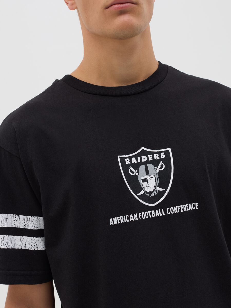 Black NFL Raiders T-Shirt in Pure Cotton_2