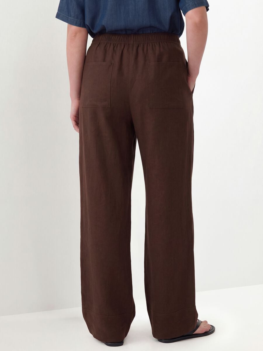 Brown wide-leg trousers in a viscose blend_1