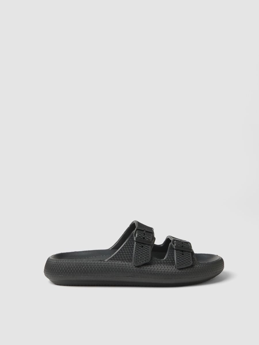 Black slides with double buckle_0