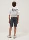 Blue pure cotton shorts with elasticated waist for boys, comfort fit_1