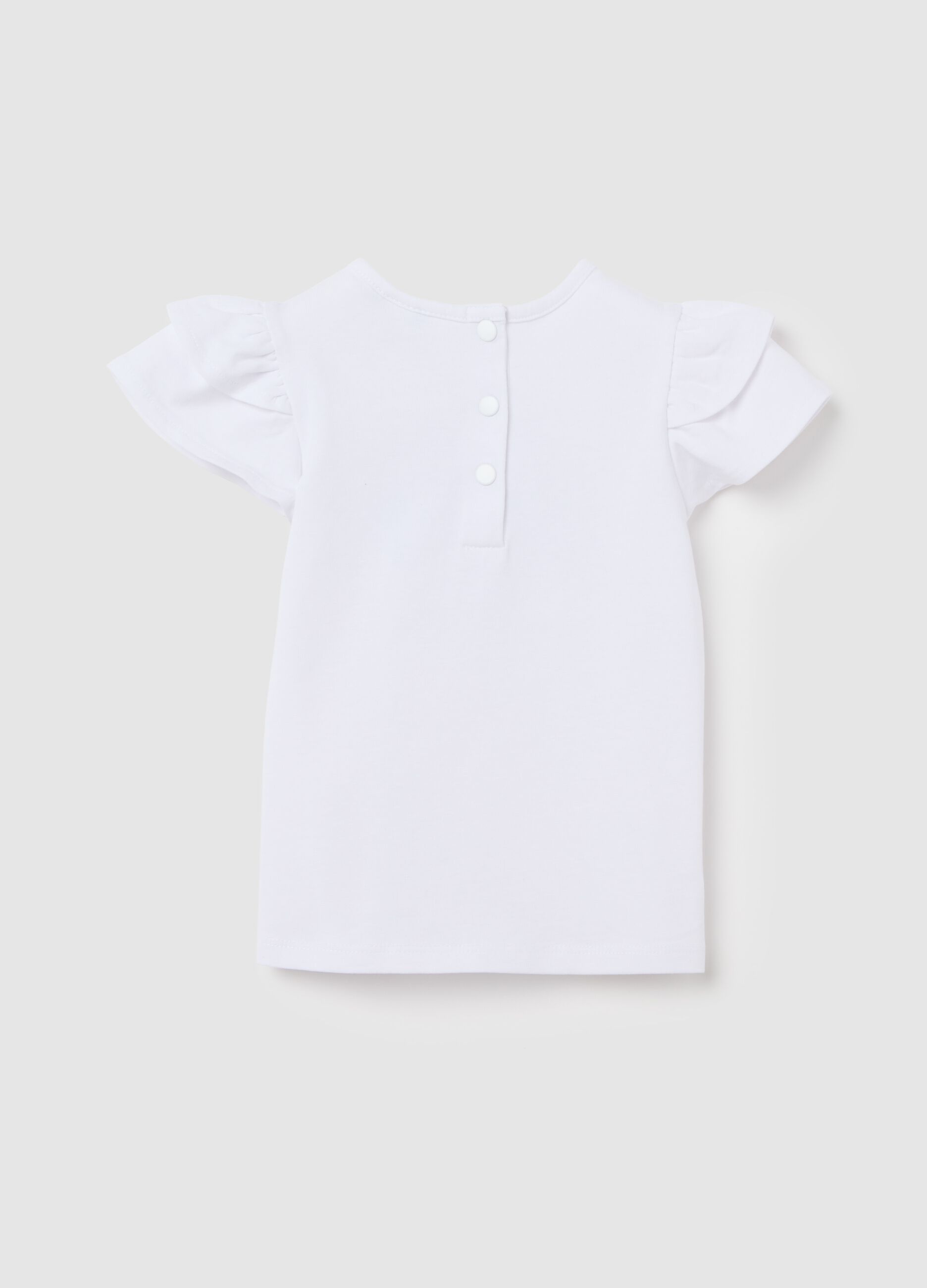 Girls’ top in white stretch cotton with regular fit