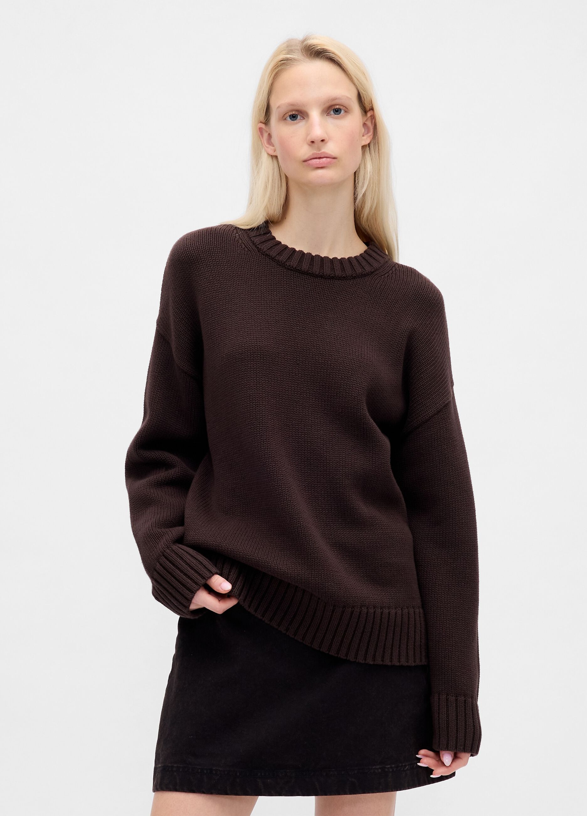 Brown Cotton Sweater