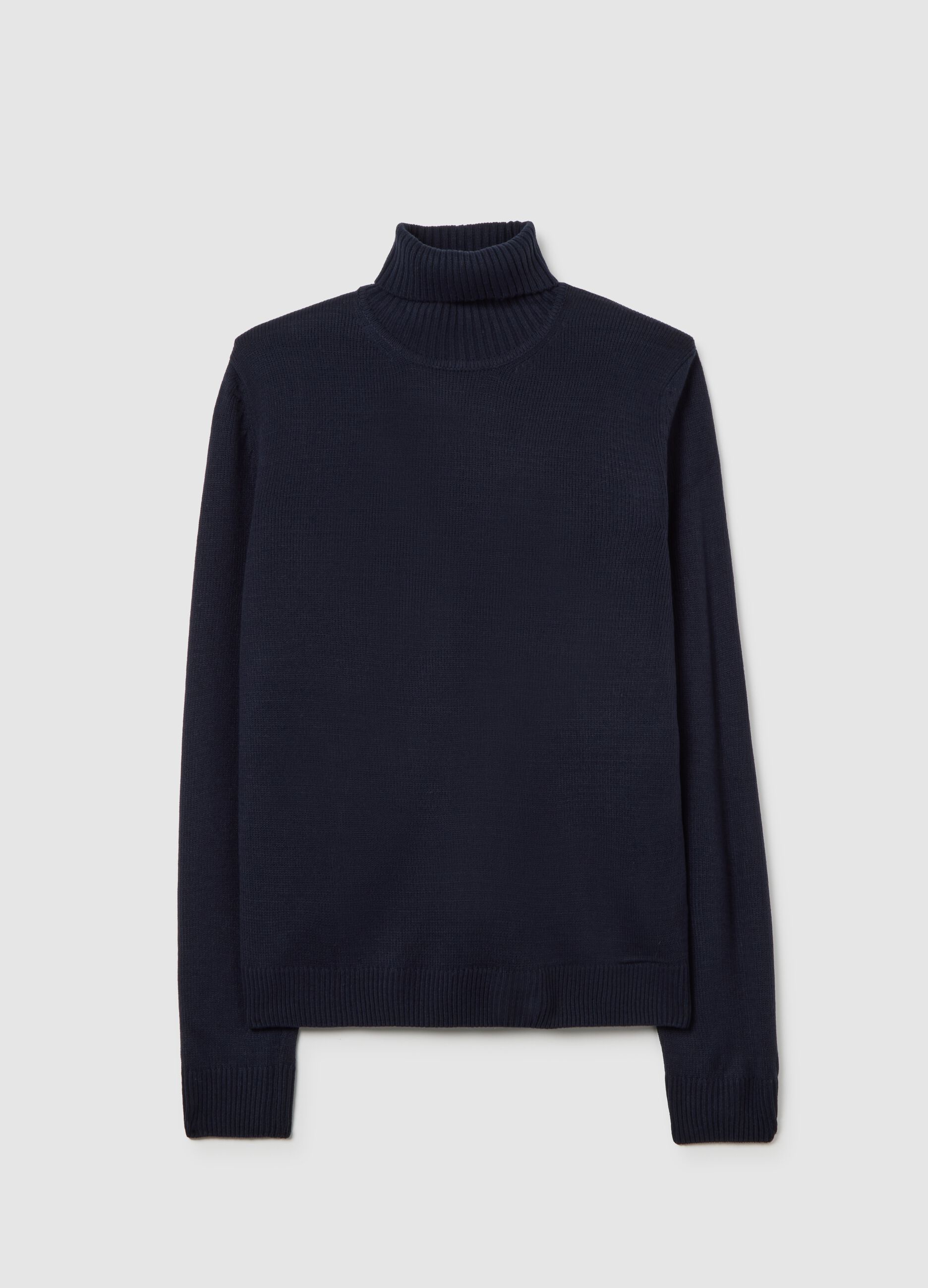 Blue High-Neck Jumper
