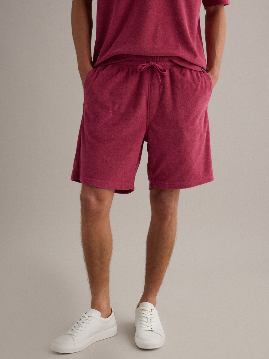 Shorts jogger rosa in misto cotone con vita elasticizzata regular fit_1