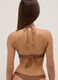 Brown bandeau bikini top in stretch fabric_2