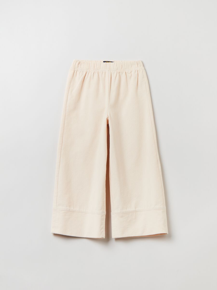 Pantaloni wide leg in corduroy_0