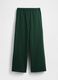 Green Palazzo Trousers in Cotton and Polyester Blend_5