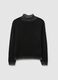 Black regular fit sweater with ribbed collar and cut-out details_4