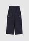 Girls' Blue Cotton Blend Trousers_4