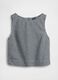 Checked linen-blend top_3