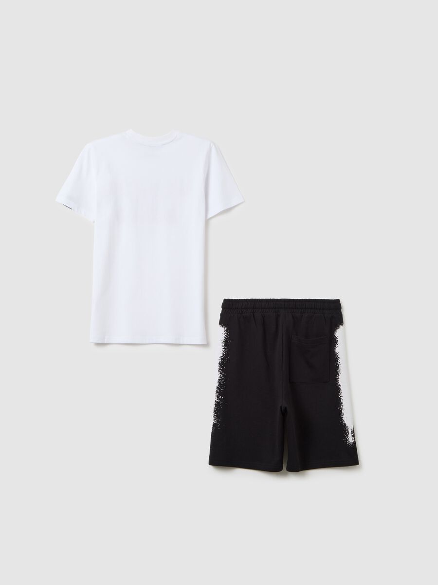 Multicolour regular fit boys' set in pure cotton with Chicago Bulls logo_1