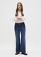 Wide-leg blue denim trousers with regular fit_0
