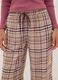 Beige pure viscose checked pyjama trousers_3