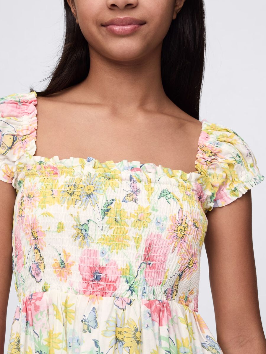 White floral dress in cotton_1