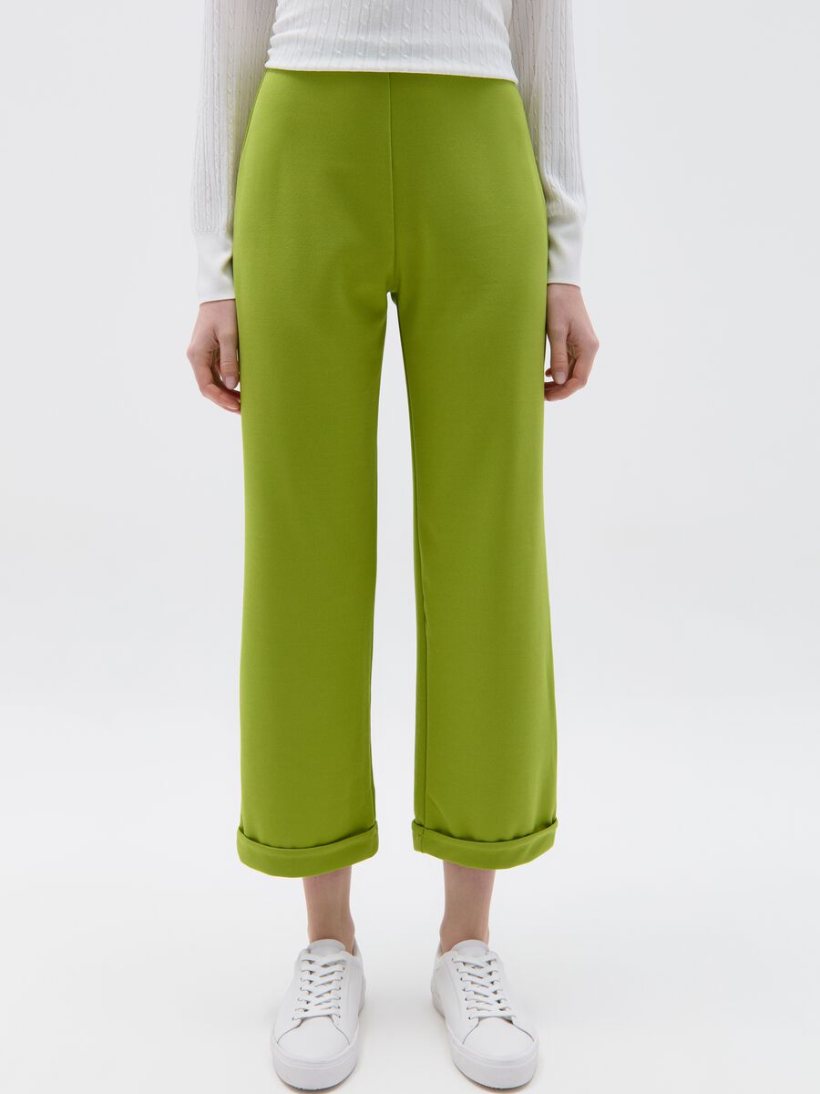 Straight-fit trousers with turn ups_1