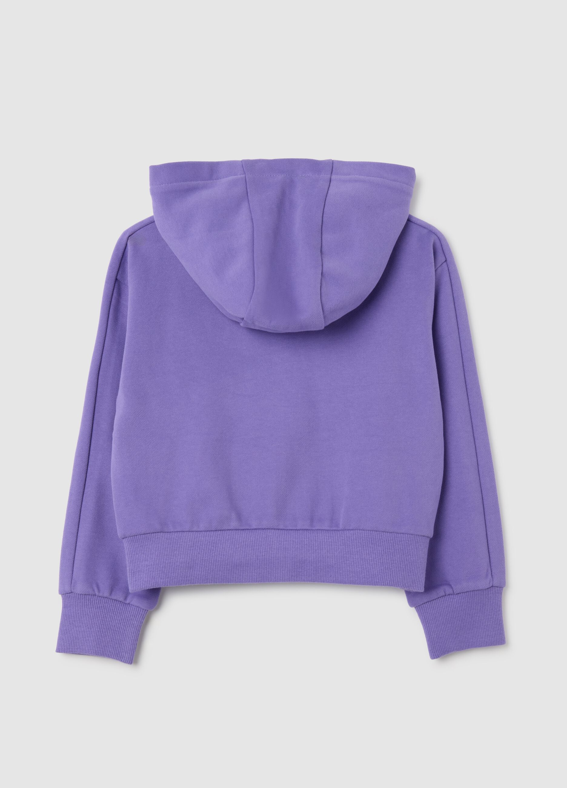 Girls' Regular Fit Purple Cotton Hoodie