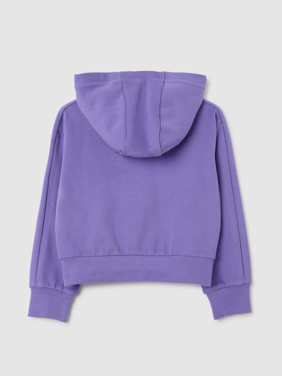 Girls' Regular Fit Purple Cotton Hoodie_4