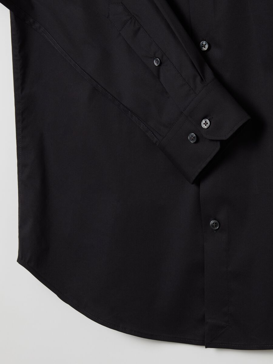 Solid colour stretch slim-fit shirt_5