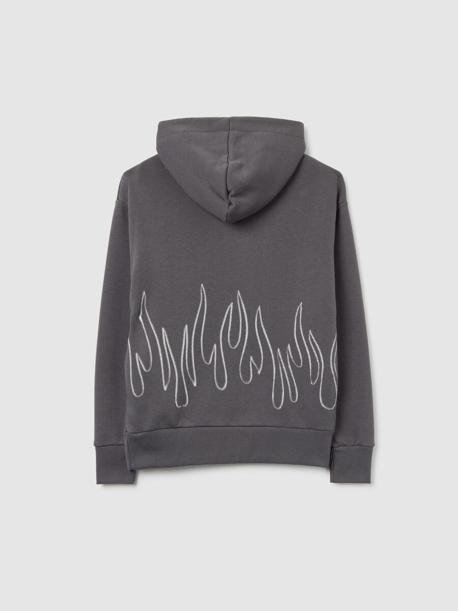 Grey cotton blend children's hoodie, regular fit_4