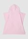 Pink organic cotton hooded poncho_1