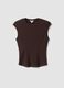 Brown ribbed stretch modal crew-neck top_4