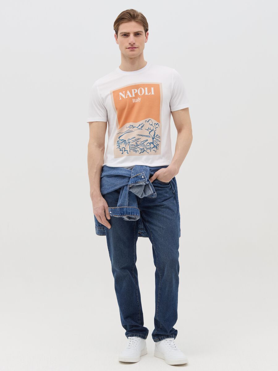 Cotton T-shirt with "Napoli Italy" print_1