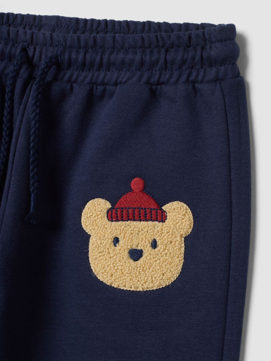 Pantaloni jogger blu in puro cotone_2