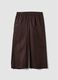 Brown stretch cotton wide-leg trousers_4