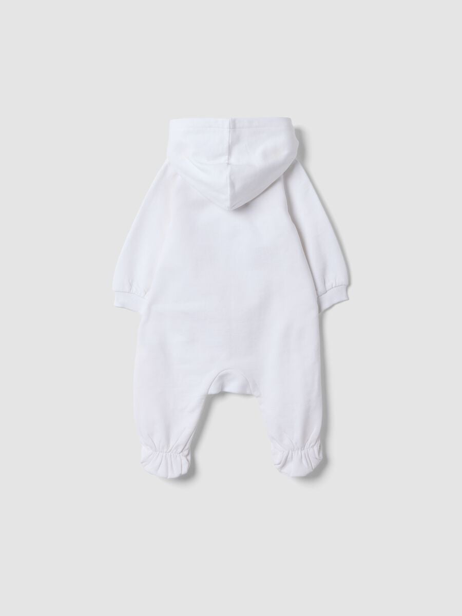 Tutina bianca con cappuccio in puro cotone organico_1