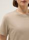 Short-sleeved beige T-shirt in pure Italian cotton_3