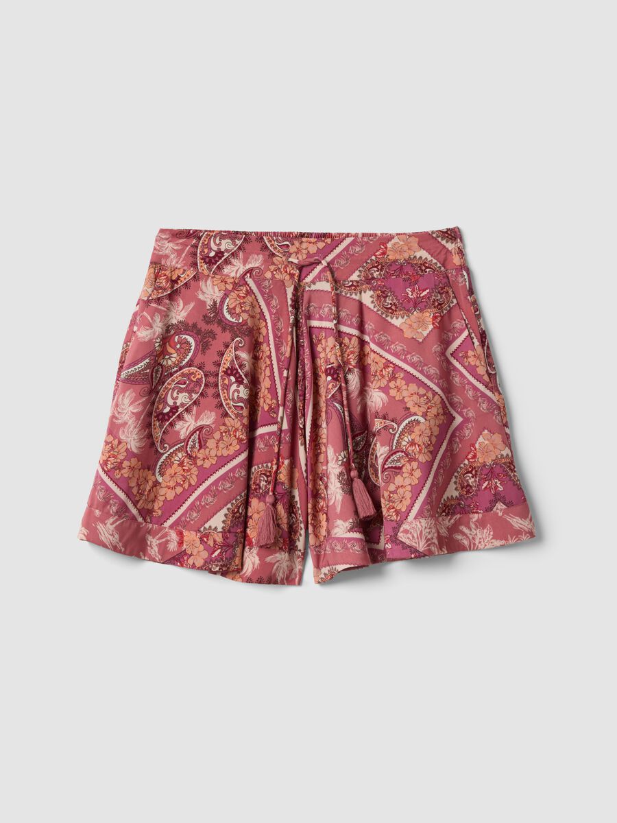 Shorts rosa fantasia con vita elasticizzata_0