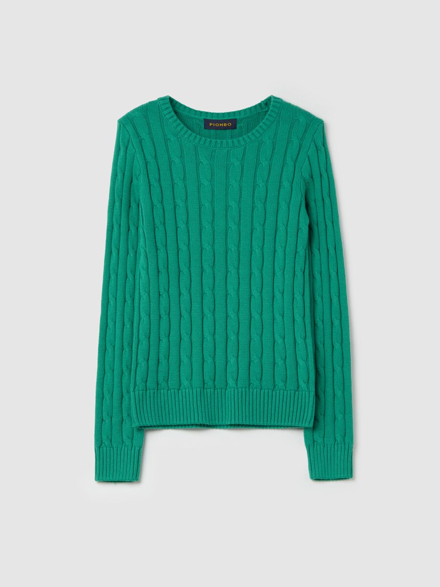 Ribbed pullover with cable-knit design_4