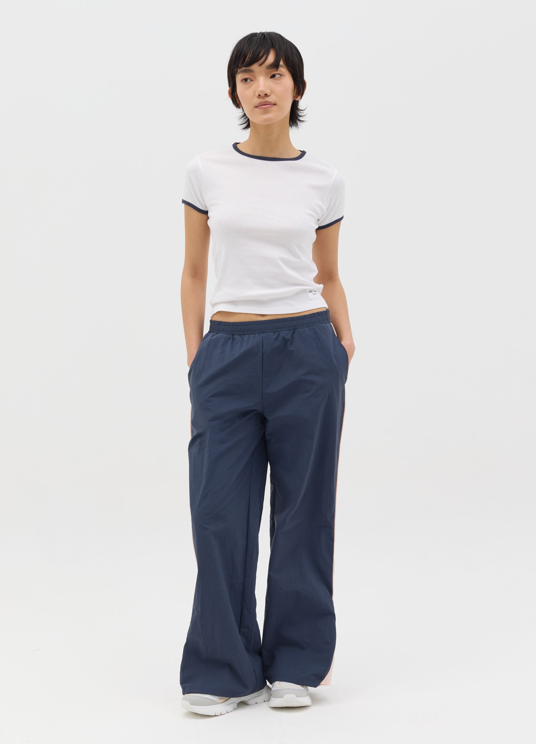 White slim-fit T-shirt in cotton