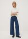 White long-sleeved top with high neck, regular fit_0