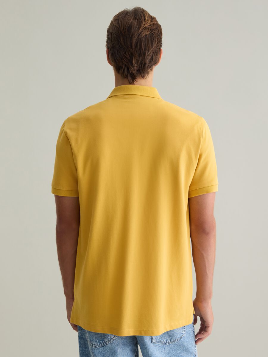 Yellow Short Sleeve Cotton Polo by Piombo_3
