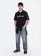 Black pure cotton oversized short-sleeve polo_1