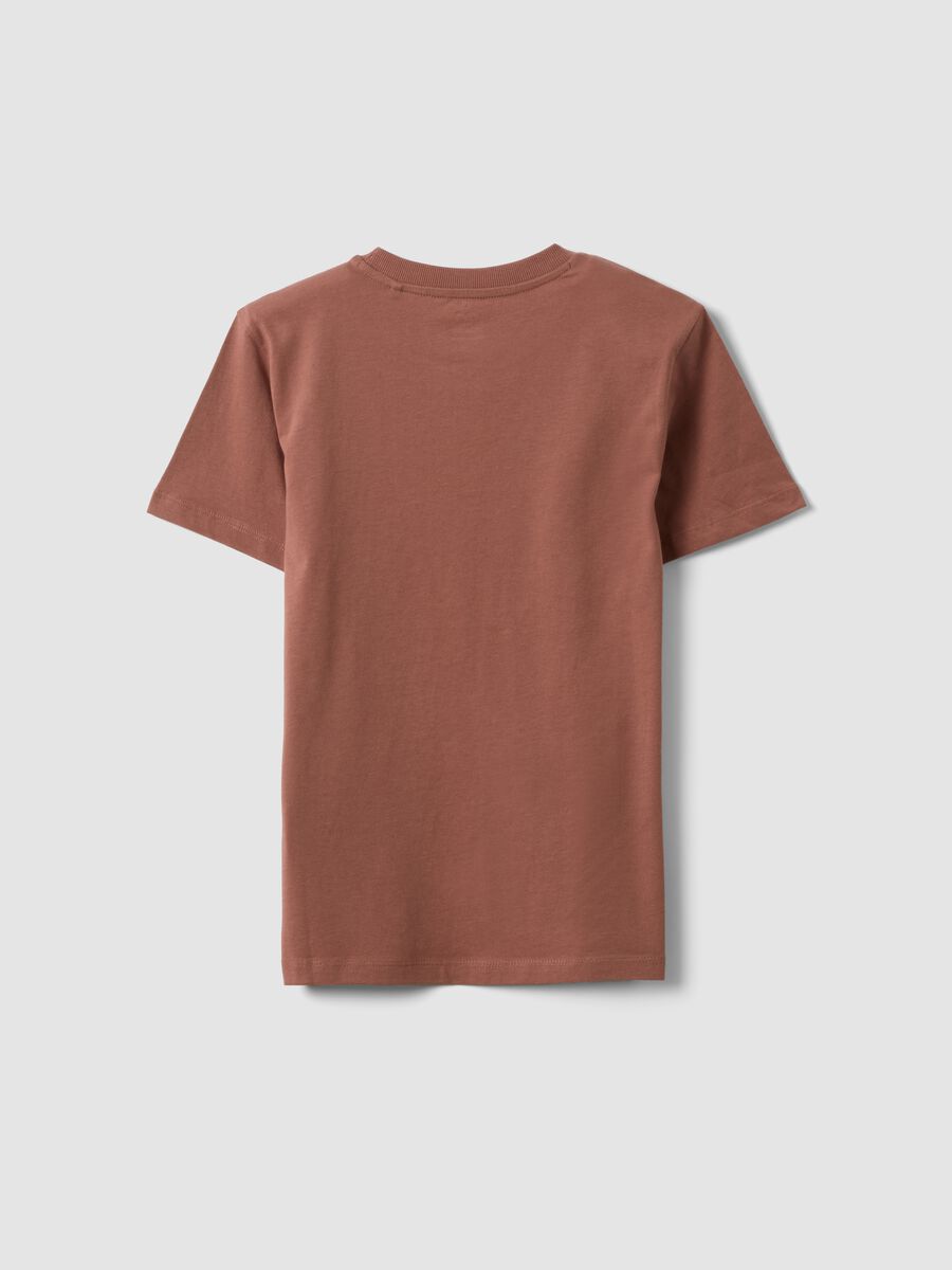T-shirt marrone a maniche corte in puro cotone organico_1