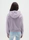 Girls' purple hoodie in pure cotton regular fit with hood and zip_1