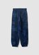 Blue oversized pure cotton all-over print jogger trousers for boys_1