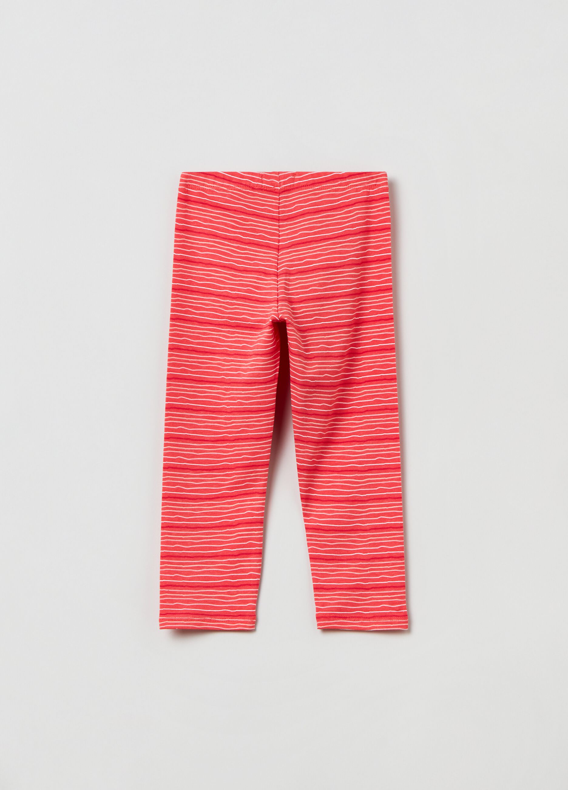 Three-quarter leggings with striped pattern