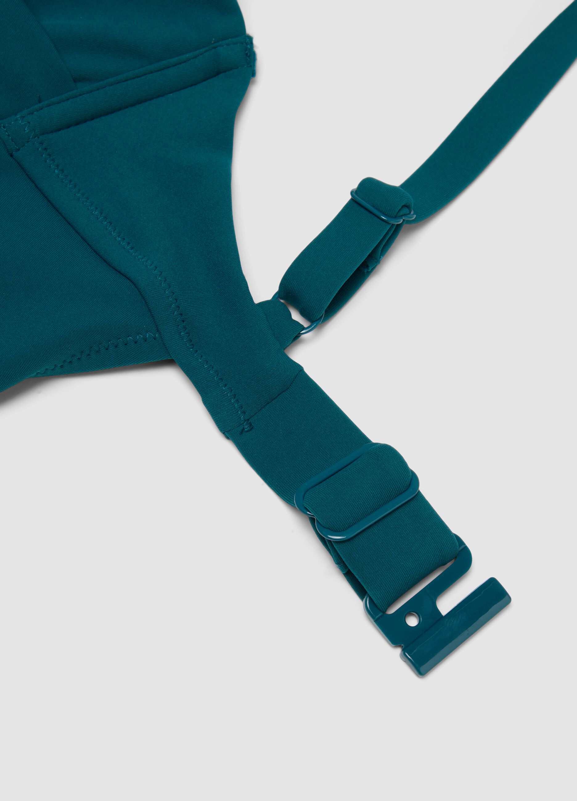 Green one-piece swimsuit in stretch fabric
