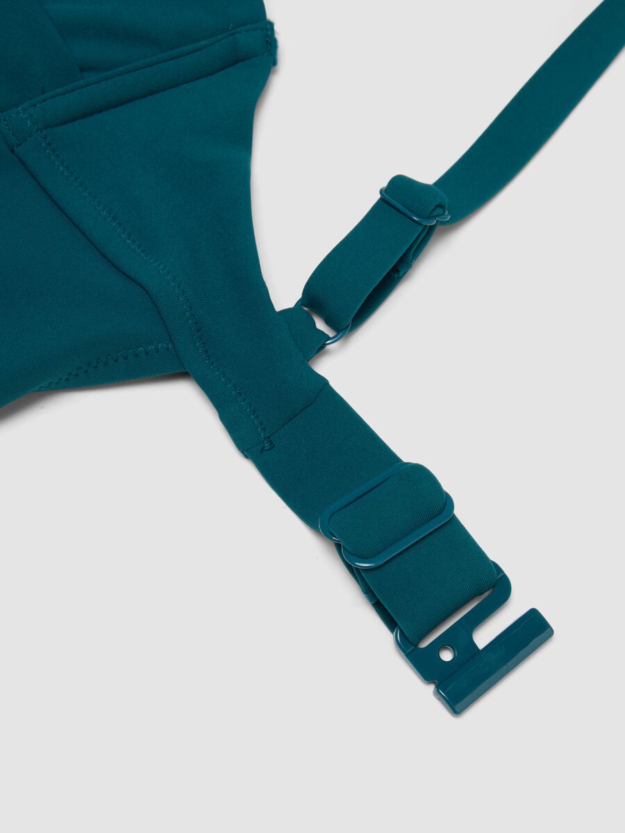 Green one-piece swimsuit in stretch fabric_5