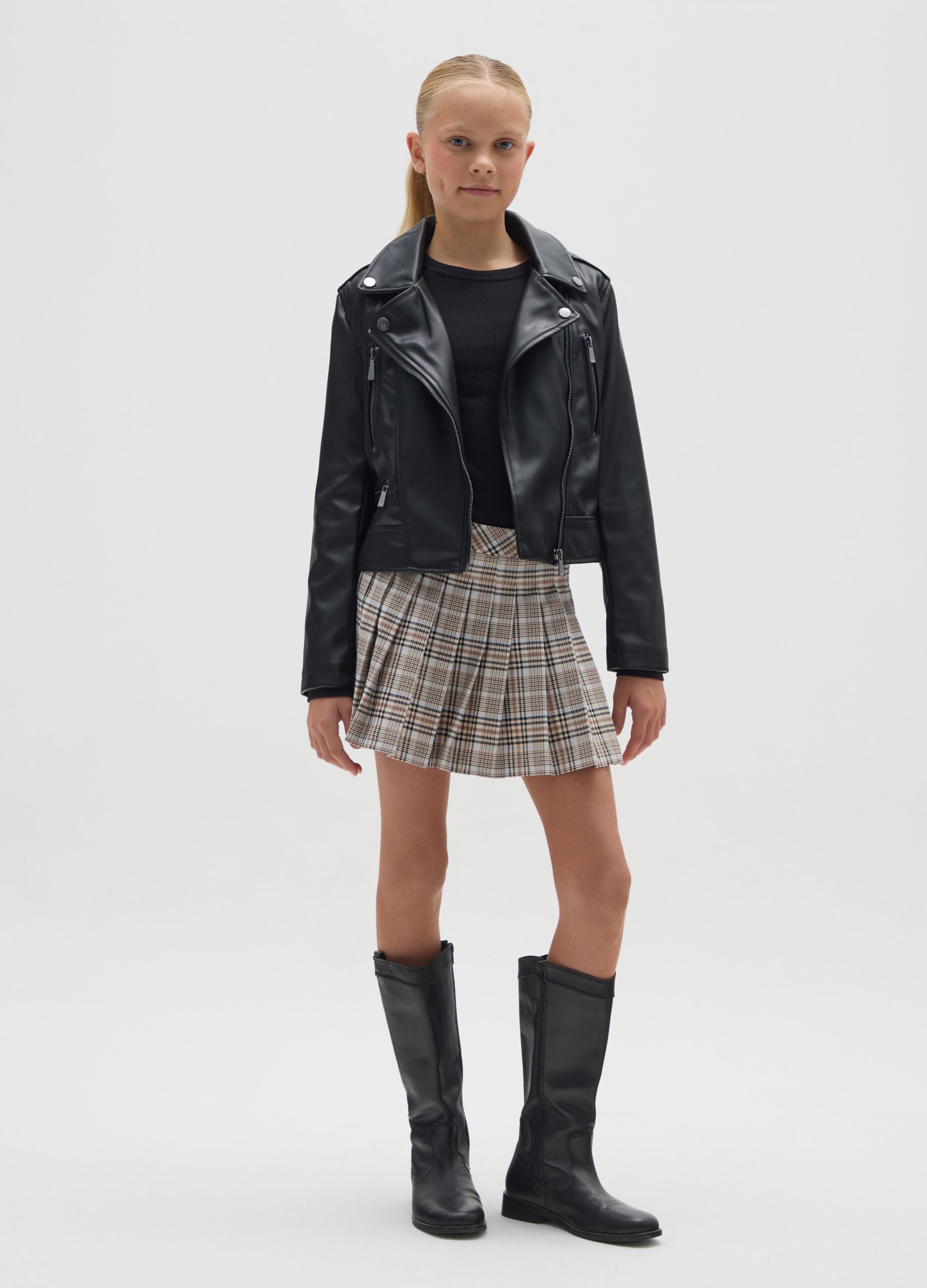 Pleated Plaid Skirt for Girls