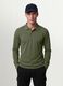 Green long-sleeve organic cotton piqu&eacute; polo, regular fit_1