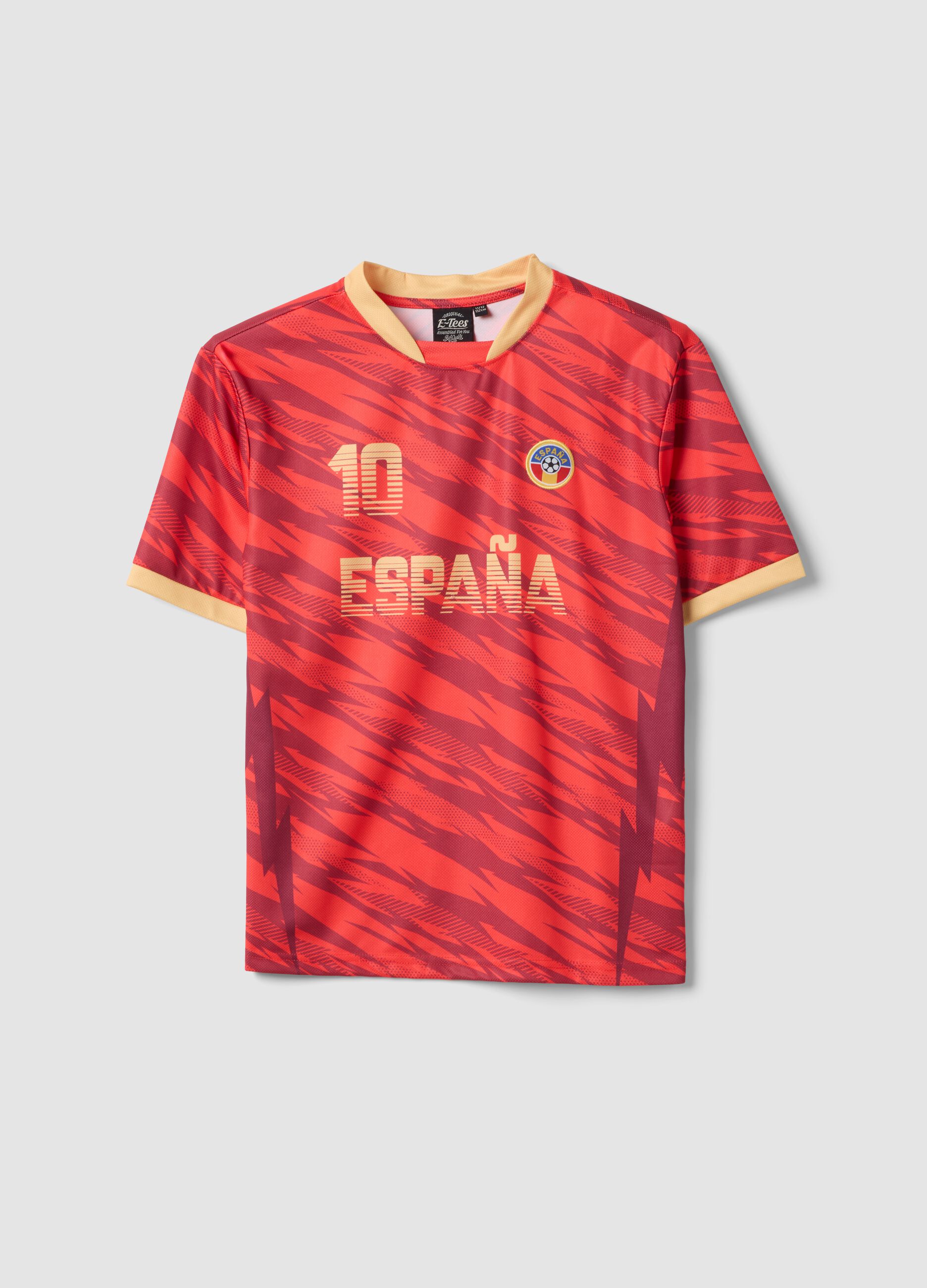 T-shirt Spagna rossa a maniche corte da bambino oversize fit