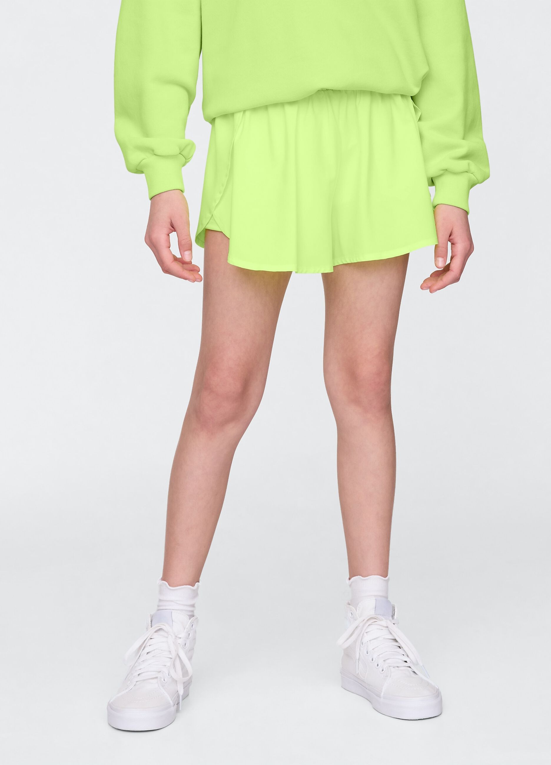 Pleated Green Shorts