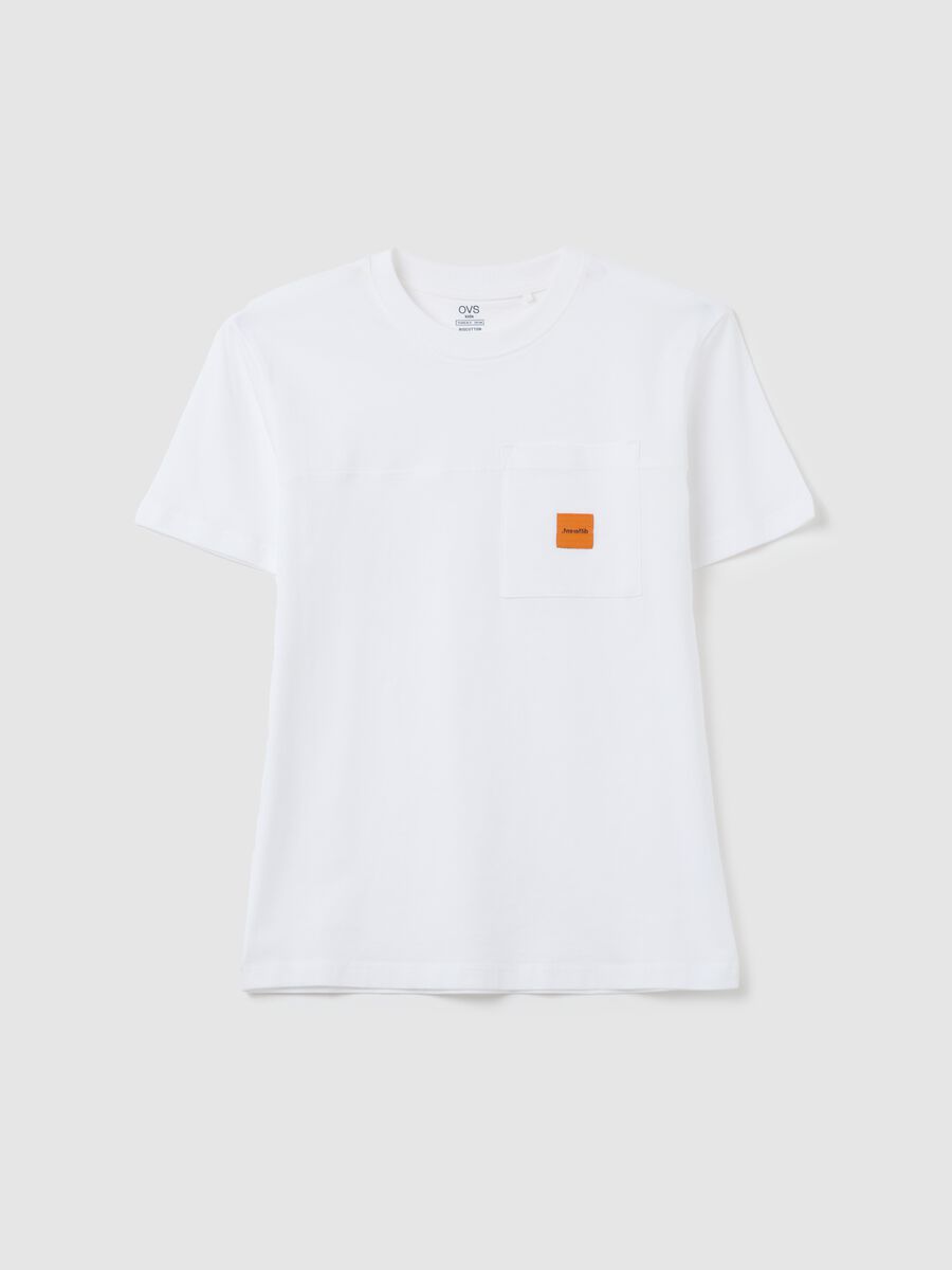 T-shirt da ragazzo in puro cotone bianca regular fit_3