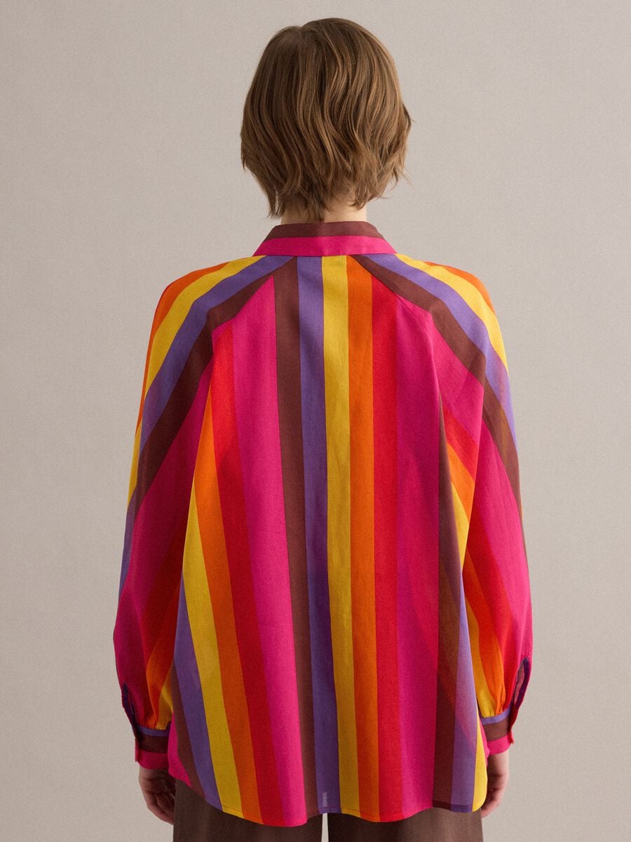 Multicolour pure cotton shirt with classic collar_3