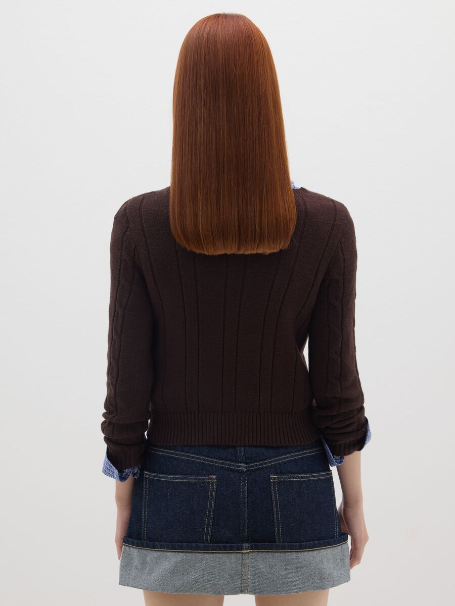 Maglione in misto cotone marrone regular fit_2