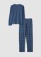 Blue V-neck pyjamas in pure organic cotton_6